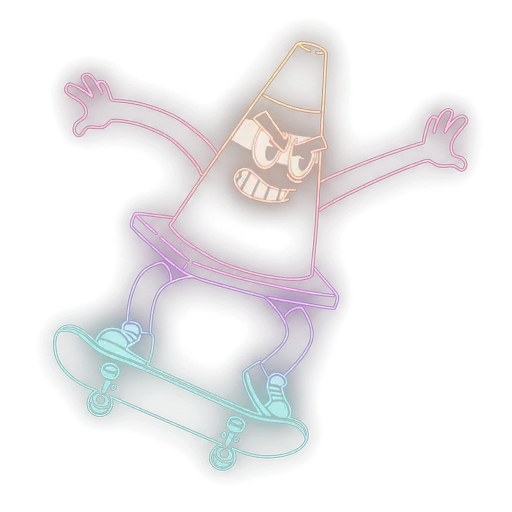 Neon trxy mascot skating