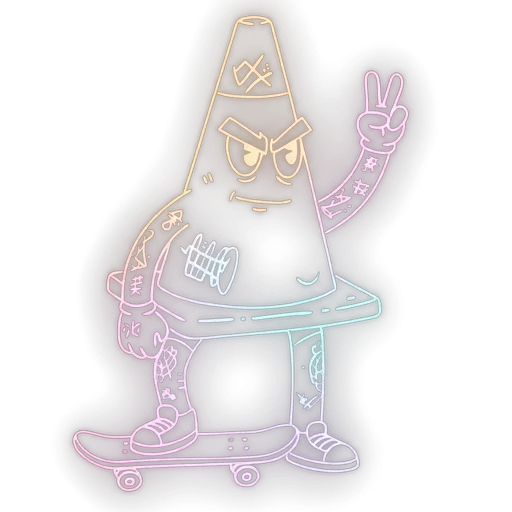 Neon trxy mascot watching the timeline